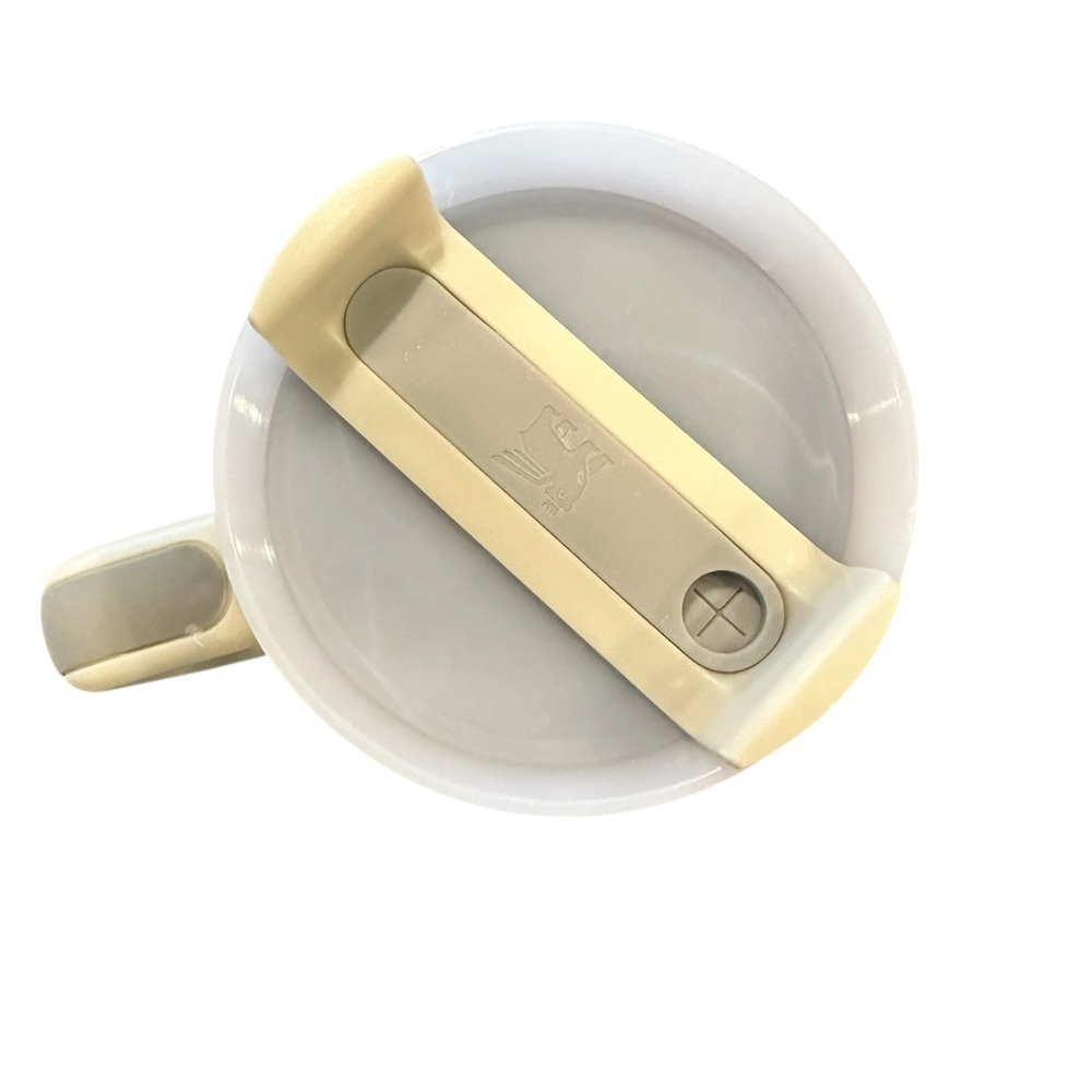 Stanley 40oz Cream Travel Tumbler with Metallic Rainbow Chanel Logos LiKe New - Picture 3 of 6